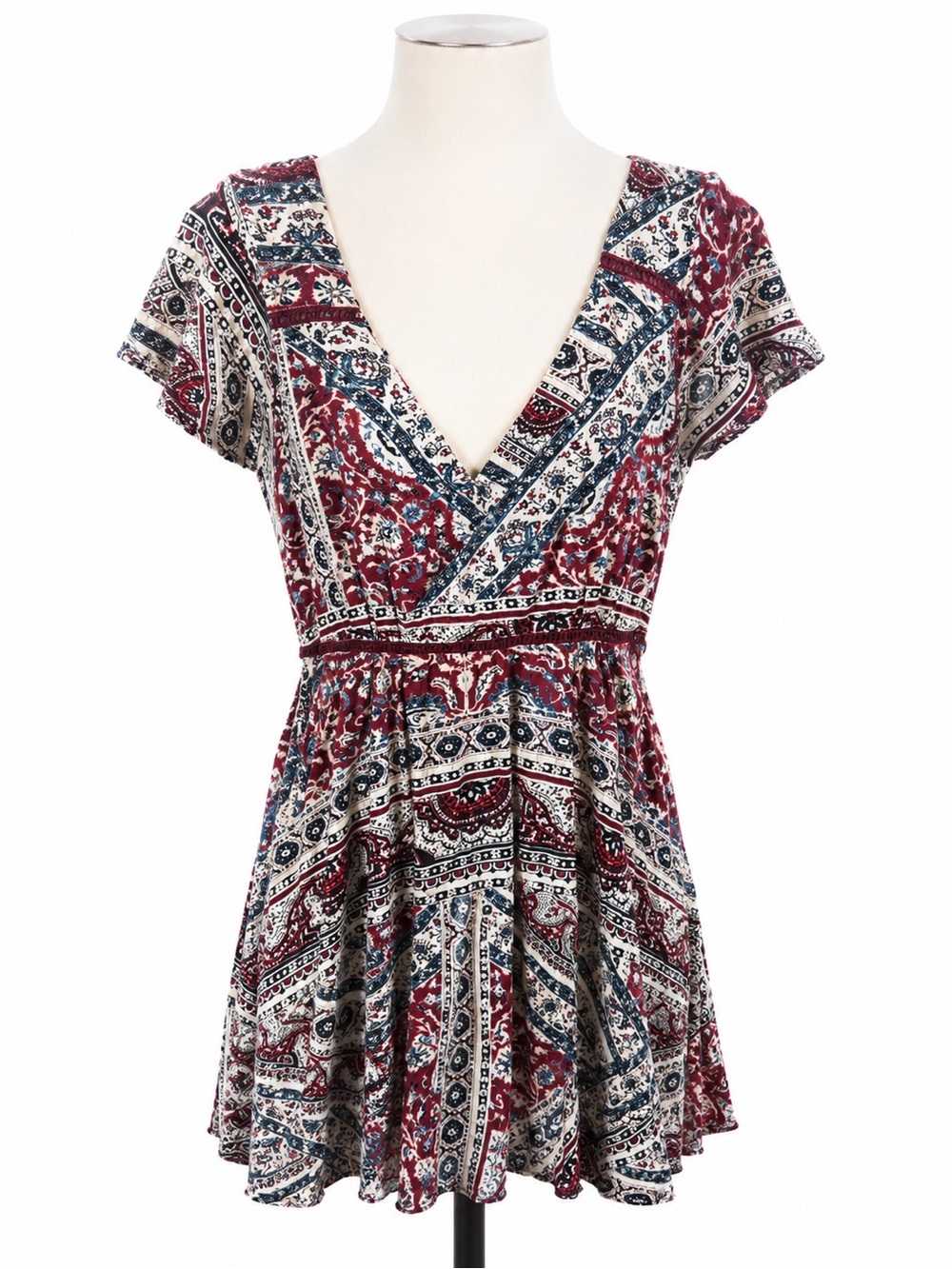 Idyllwind by Miranda Lambert Boho Paisley Empire Waist Babydoll Dress Large